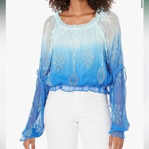 Ramy Brook Blue and White Ombre Blouse